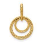 14k Polished 1/4 carat Diamond Double Circle Dangle Pendant - Image 3