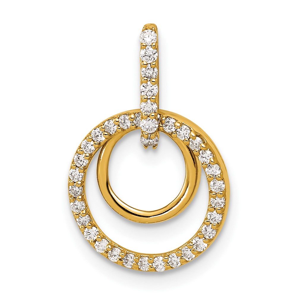 PM4727-025-YA.jpg 14k Polished 1/4 carat Diamond Double Circle Dangle Pendant - Image 1