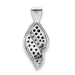 14k White Gold 1/3 carat White and Black Diamond Fancy Curve Chain Slide - Image 3