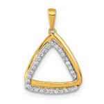 14k Polished 1/6 carat Diamond Double Triangle Pendant