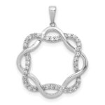 14k White Gold 1/5 carat Lab Grown Diamond VS/SI+ G+ Complete Twisted Circle Pendant