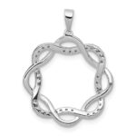 14k White Gold 1/5 carat Lab Grown Diamond VS/SI+ G+ Complete Twisted Circle Pendant - Image 3