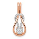 14k Rose Gold 1/6 carat Lab Grown Diamond VS/SI+ G+ Complete Knot Chain Slide Pendant