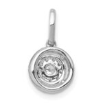 14k White Gold 1/4 carat Diamond Round Halo Cluster Pendant - Image 3