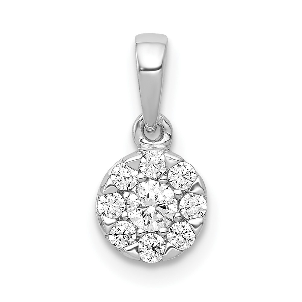 PM4748-025-WA.jpg 14k White Gold 1/4 carat Diamond Round Halo Pendant - Image 1