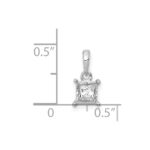 14k White Gold 1/5 carat Princess Diamond Square Pendant - Image 4