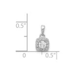 14k White Gold 1/3 carat Diamond Square Halo Cluster Pendant - Image 4