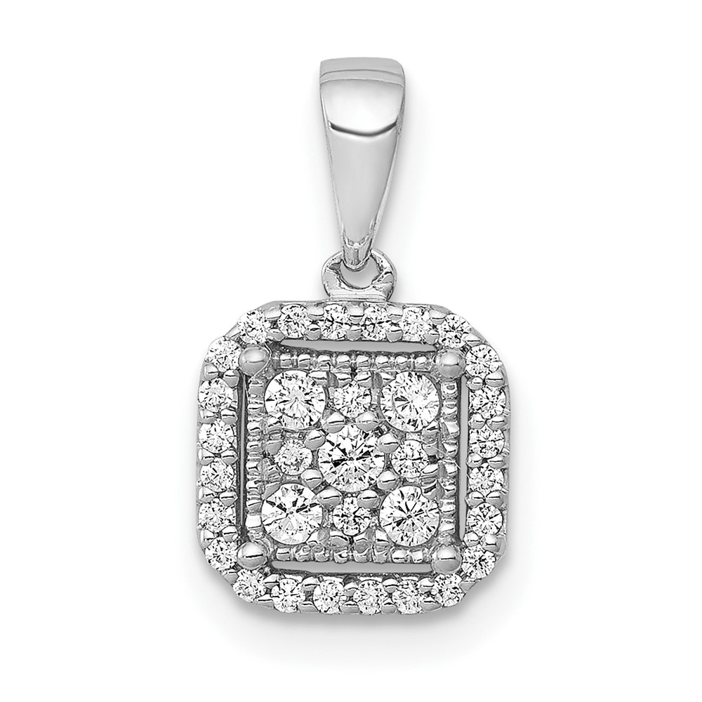 PM4763-025-1WA.jpg 10k White Gold 1/4ct. Diamond Square Cluster Pendant - Image 1