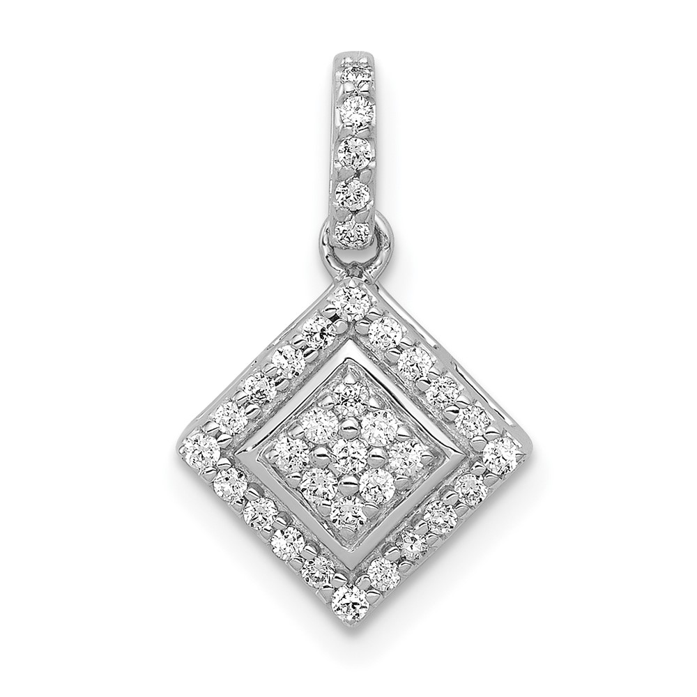 PM4766-025-WA-1.jpg 14k White Gold 1/4 carat Lab Grown Diamond VS/SI+ G+ Complete Geometric Cluster Pendant - Image 1