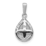14k White Gold 1/4 carat Diamond Halo Teardrop Pendant - Image 3