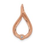 14k Rose Gold 1/10 carat Diamond Teardrop Chain Slide - Image 3