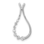 14k White Gold 1/6 carat Lab Grown Diamond VS/SI+ G+ Teardrop Chain Slide Pendant