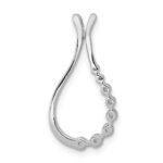 14k White Gold 1/6 carat Lab Grown Diamond VS/SI+ G+ Teardrop Chain Slide Pendant - Image 3
