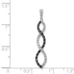 14k White Gold 1/4 carat Black and White Diamond Twisted Pendant - Image 4