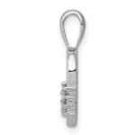14k White Gold 1/20 carat AA Diamond Heart Pendant - Image 2