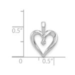 14k White Gold .01 carat AA Diamond Heart Pendant - Image 3