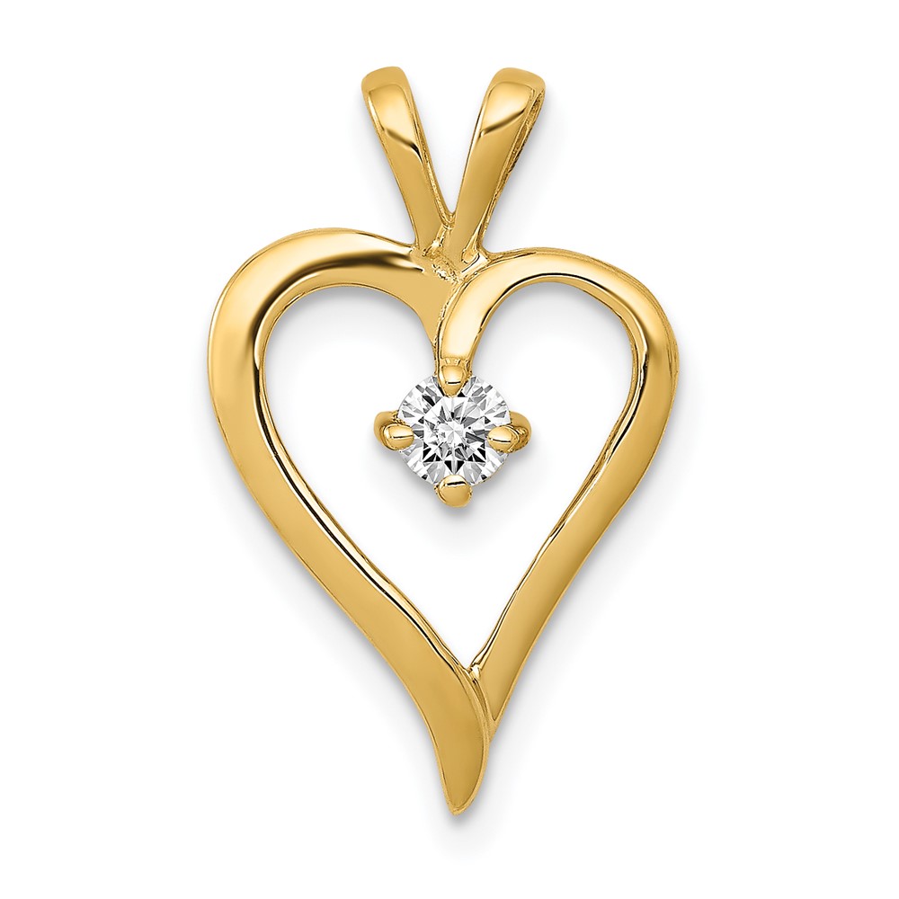 PM4823-010-YA.jpg 14k 1/10 carat AA Diamond Heart Pendant - Image 1