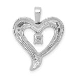 14k White Gold 1/10 carat AA Diamond Heart Pendant - Image 4