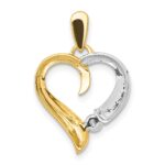 14k Two-tone 1/15 carat Diamond Heart Pendant - Image 4