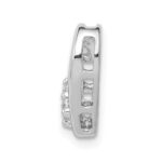 14k White Gold 1/10 carat Diamond Heart Chain Slide - Image 2