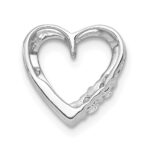 14k White Gold 1/10 carat Diamond Heart Chain Slide - Image 3