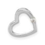 10k White Gold AA Diamond Heart Chain Slide