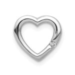 10k White Gold .01ct. Diamond Heart Chain Slide