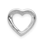 10k White Gold .01ct. Diamond Heart Chain Slide - Image 3