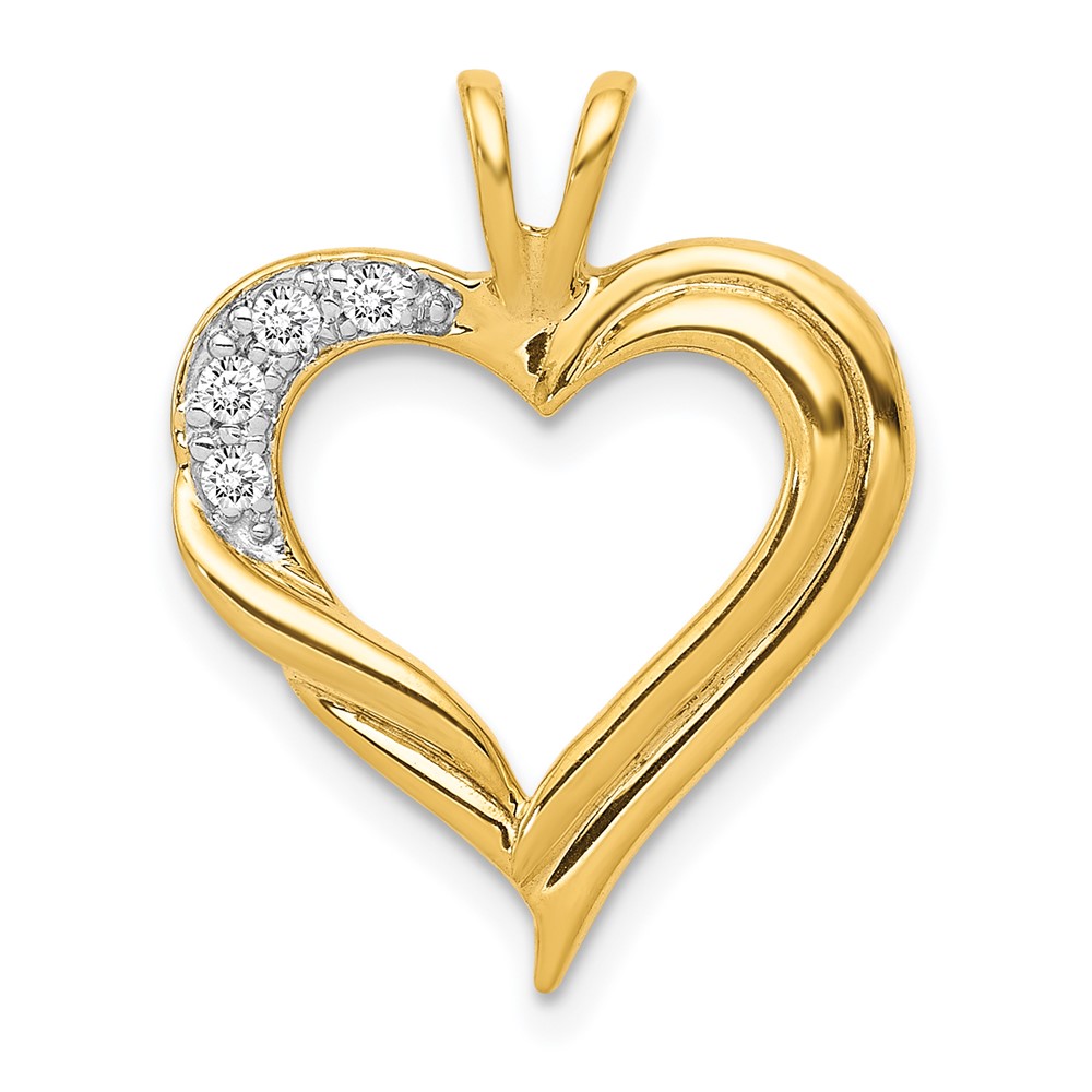 PM4844-005-YA.jpg 14k 1/20 carat Diamond Fancy Heart Pendant - Image 1