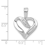 14k White Gold 1/8 carat Diamond Heart Pendant - Image 3