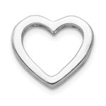 14k White Gold 1/6 carat Diamond Heart Chain Slide - Image 3