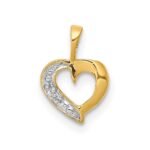 10K .01ct. Diamond Heart Pendant