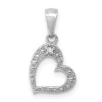 10K White Gold .01ct. Diamond Heart Pendant