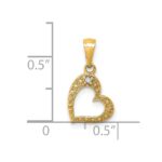 10K  .01ct. Diamond Heart Pendant - Image 4