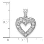 14k White Gold 1/4 carat Diamond Heart Pendant - Image 4
