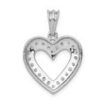 14k White Gold 1/3 carat Lab Grown Diamond VS/SI+ G+ Complete Heart Pendant - Image 3