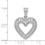 14k White Gold 1/3 carat Diamond Heart Pendant - Image 4