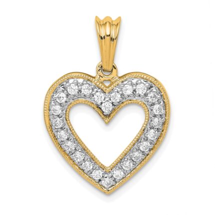 14k 1/3 carat Lab Grown Diamond VS/SI+ G+ Complete Heart Pendant