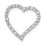 14k White Gold 1/5 carat Lab Grown Diamond VS/SI+ G+ Complete Heart Chain Slide Pendant