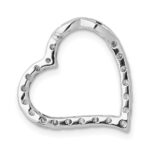 14k White Gold 1/5 carat Diamond Curved Heart Chain Slide - Image 4