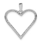 14k White Gold 1/6 carat Diamond Heart Pendant - Image 3