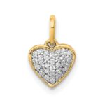 14k 1/10 carat Pave Diamond Heart Pendant