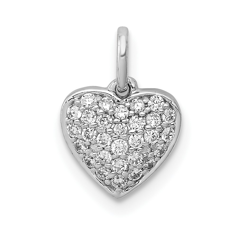 PM4872-020-WA.jpg 14k White Gold 1/5 carat Pave Diamond Heart Pendant - Image 1