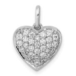 14k White Gold 1/2 carat Pave Diamond Heart Pendant