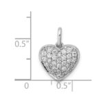 14k White Gold 1/2 carat Pave Diamond Heart Pendant - Image 4