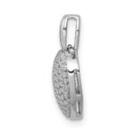 14k White Gold 1/4 carat Pave Diamond Heart Pendant - Image 2