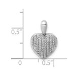 14k White Gold 1/4 carat Pave Diamond Heart Pendant - Image 4