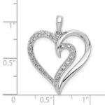 14k White Gold 1/10 carat Diamond Fancy Heart Pendant - Image 4