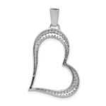 14k White Gold 1/2 carat Diamond Heart Pendant - Image 3