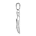 14k White Gold Diamond MOM Heart Pendant - Image 2